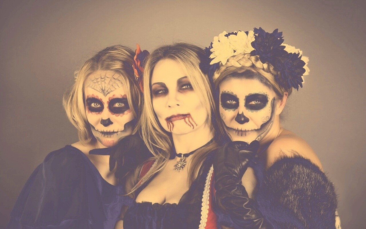 Макияж на хэллоувин обои