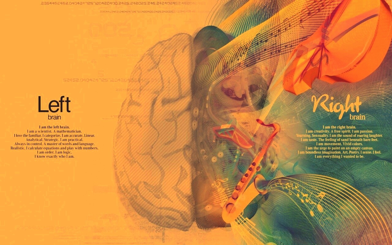 Левая и правая половина мозга обои
