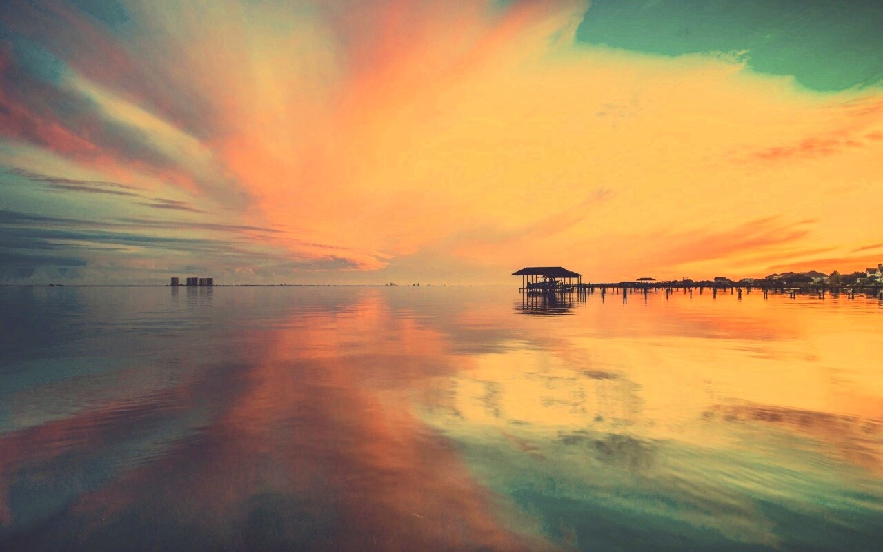 Прекрасный океанский закат обои