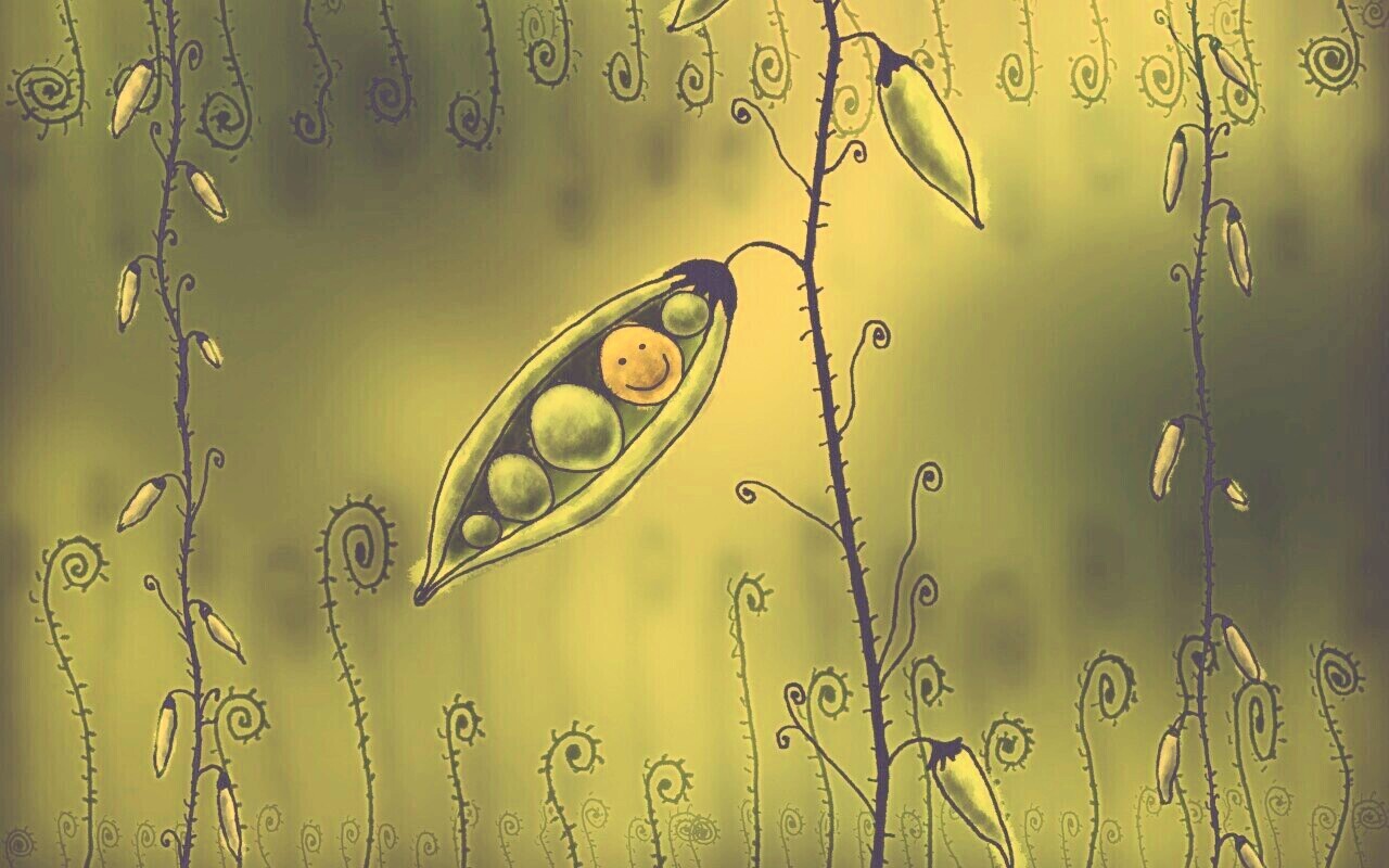 Мультяшная горошина обои