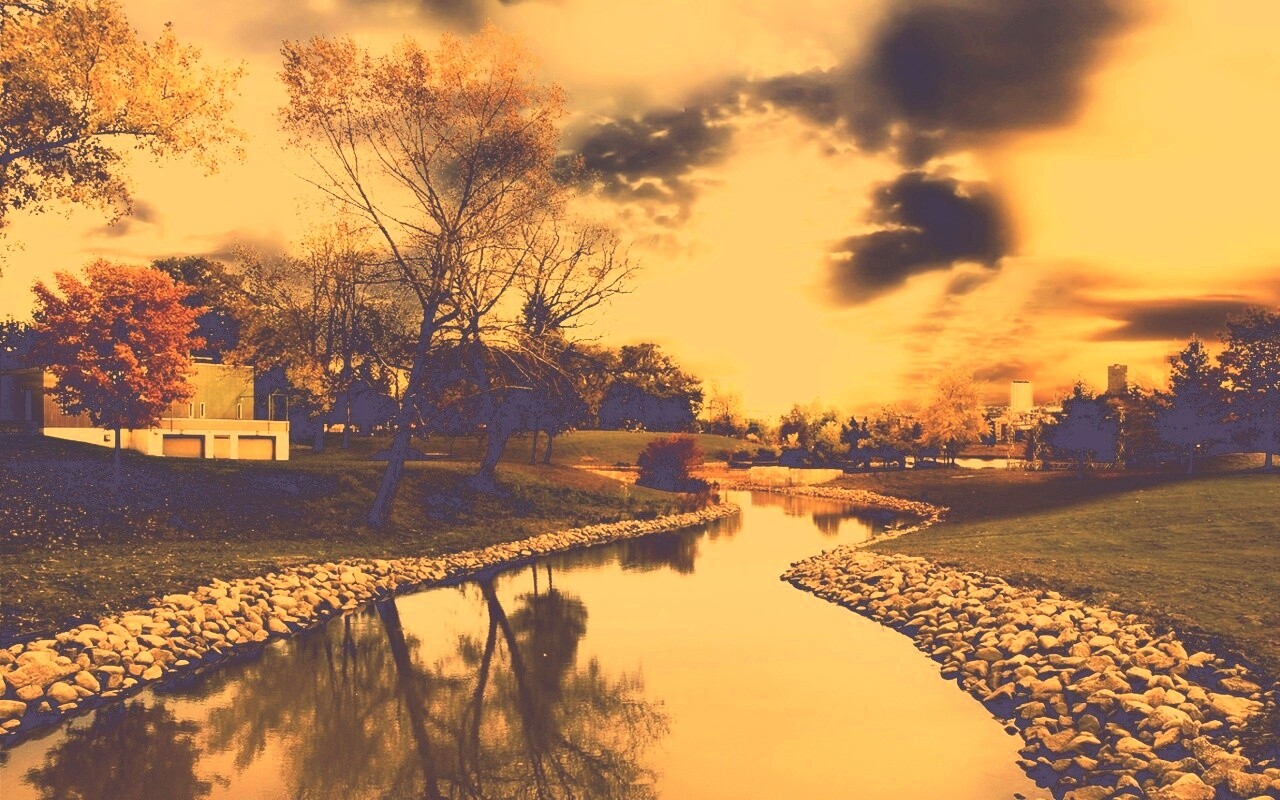 Осенний день в парке обои