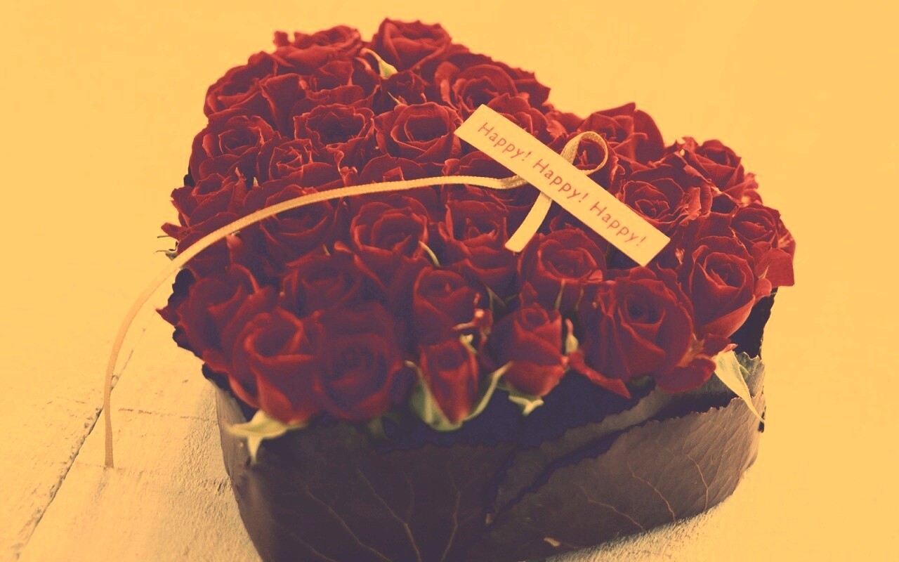 Букет в форме сердца обои