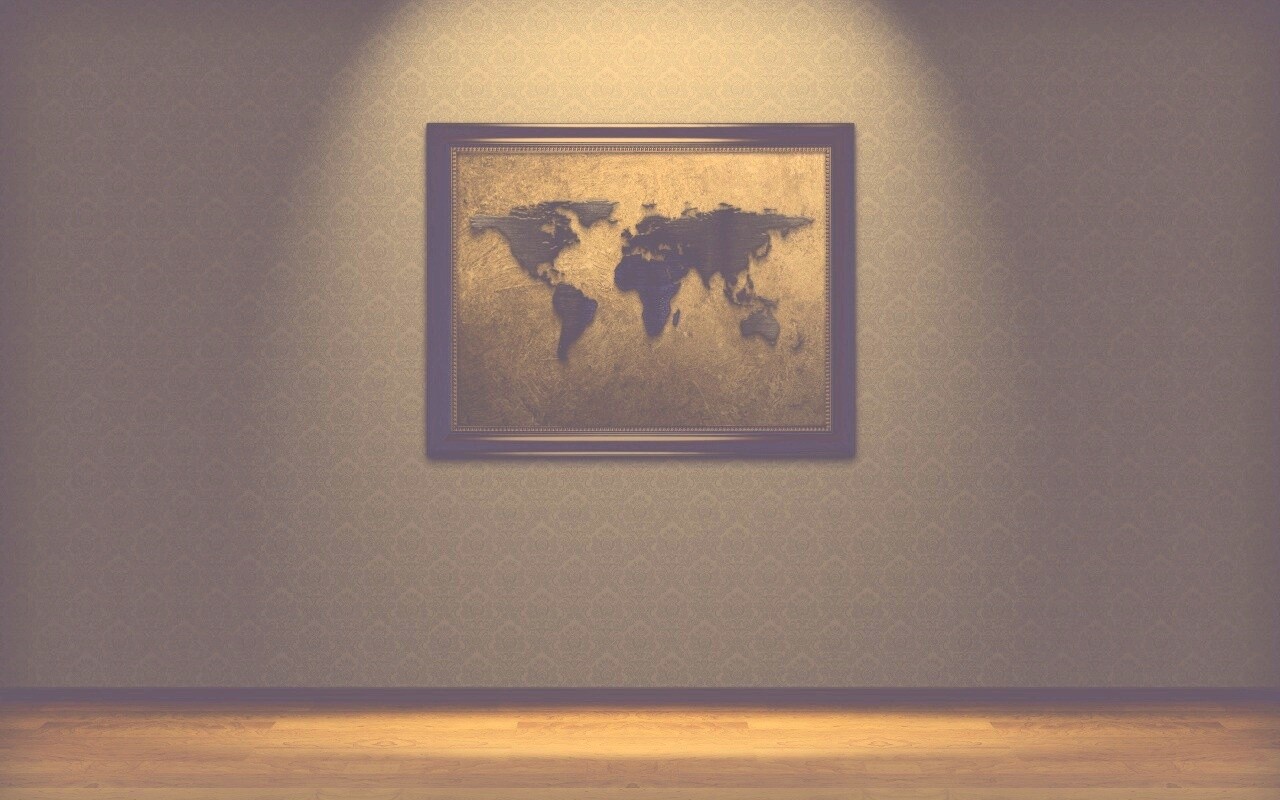 Картина с картой мира обои