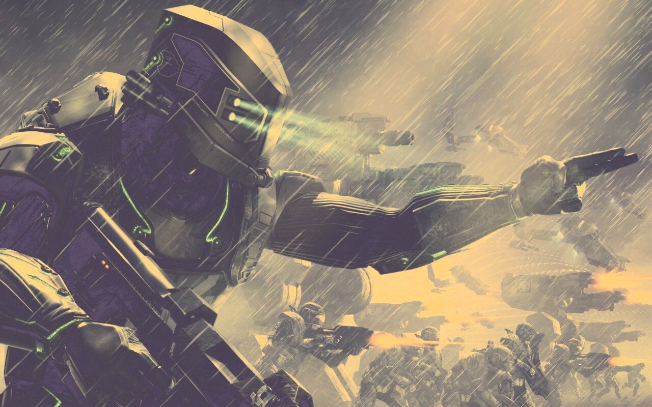 Бой под дождем обои