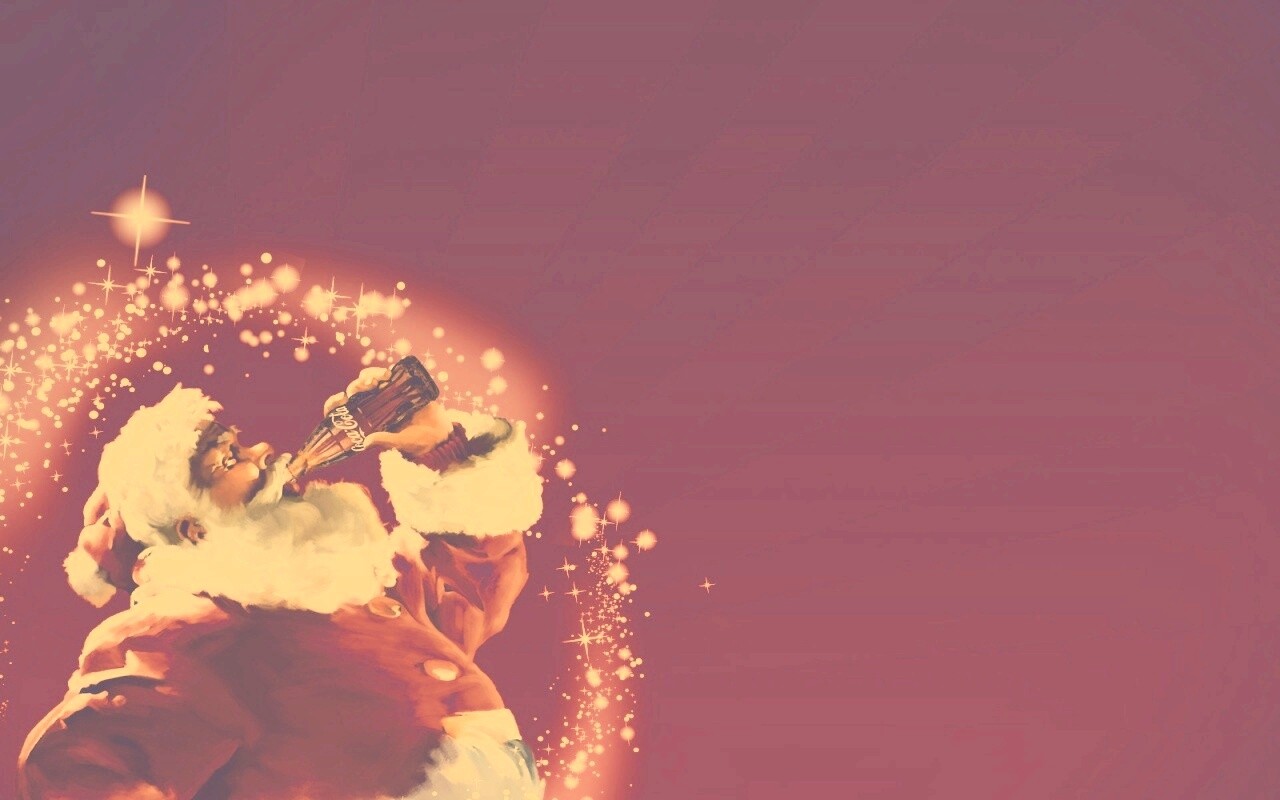 Санта Клаус с кока-колой обои