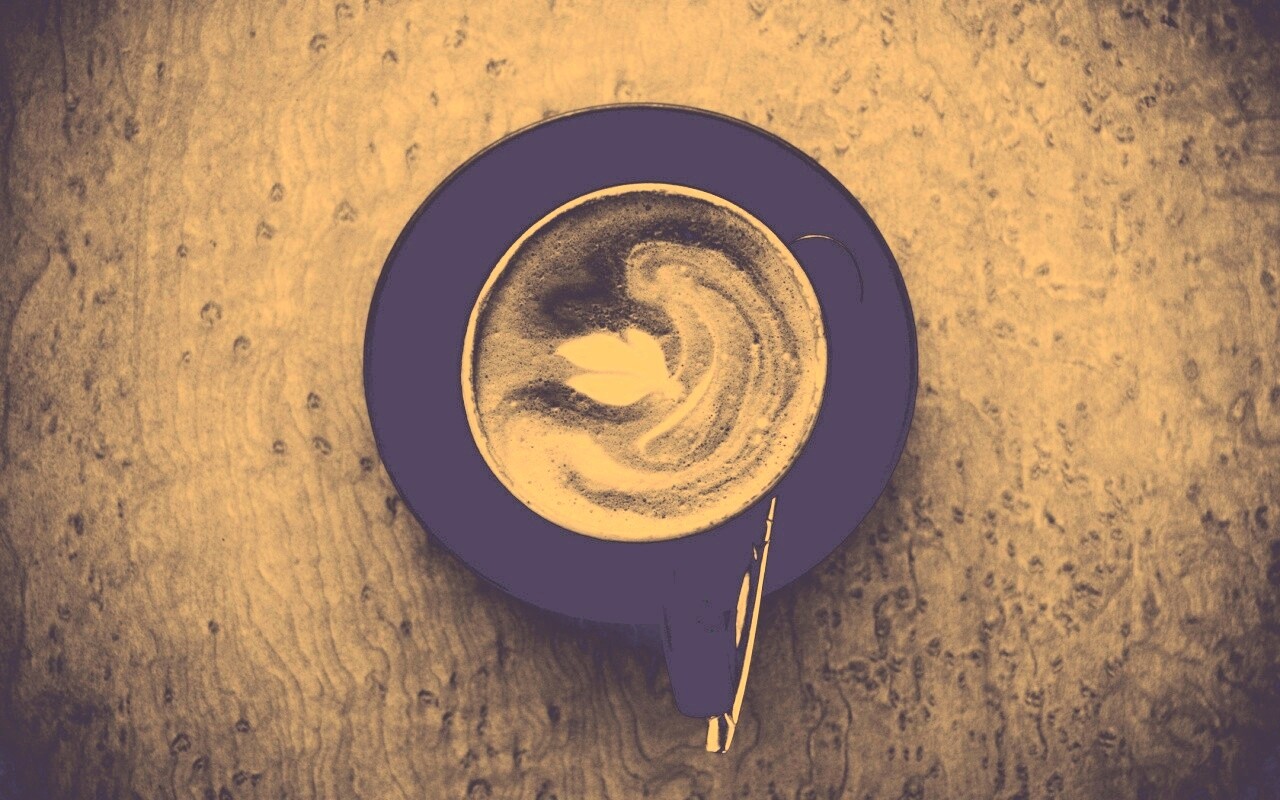 Монохромный утренний кофе обои