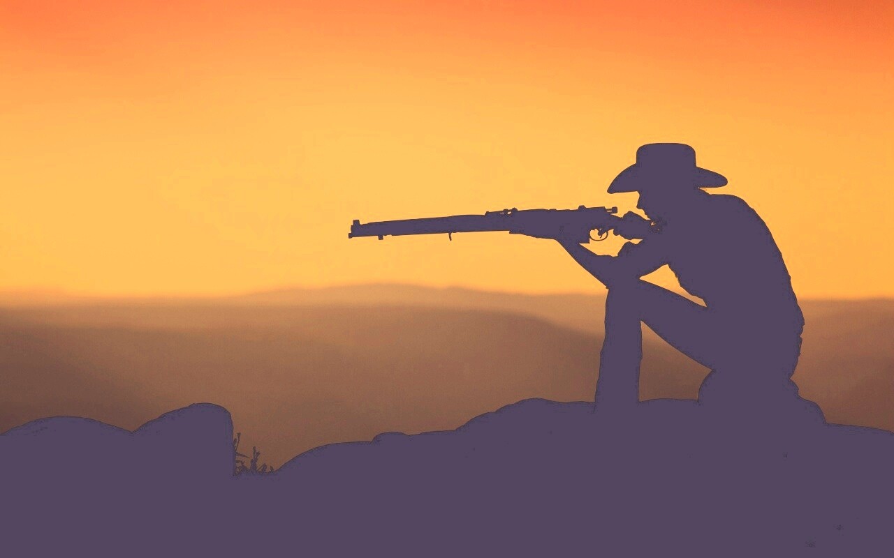 Стрелок на закате обои