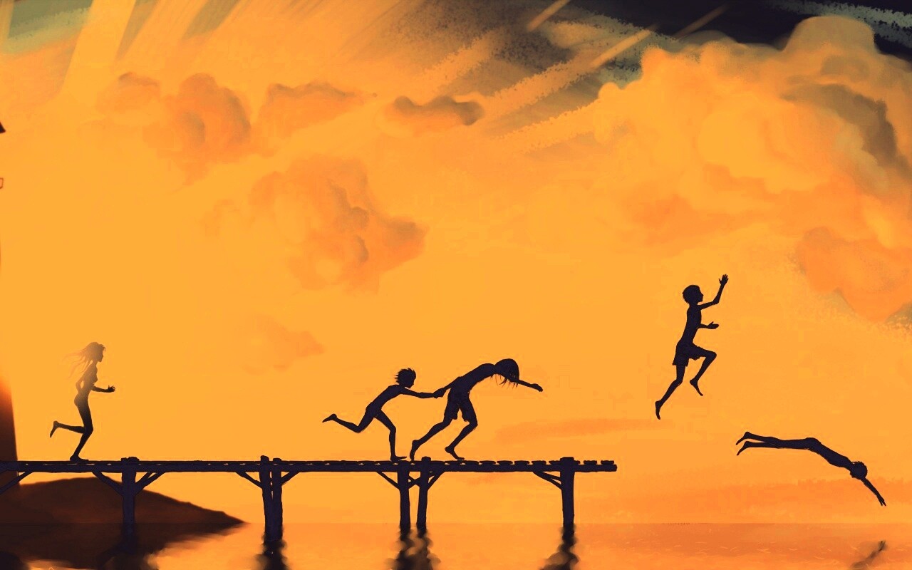 Прыжки с причала обои