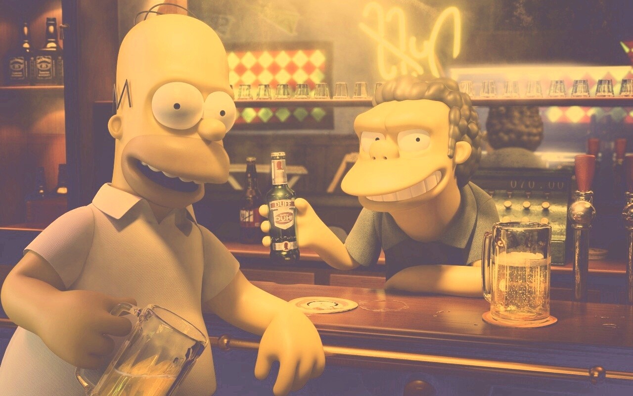 Симпсоны в баре обои