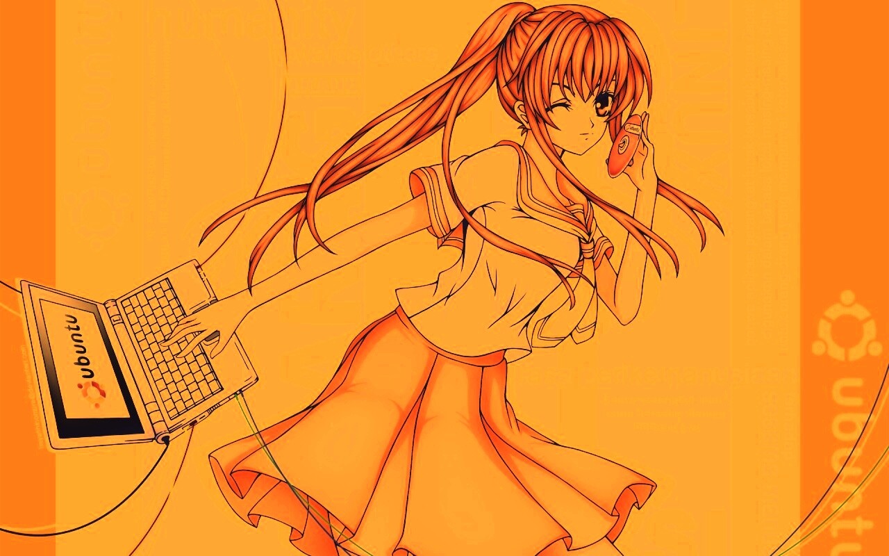 Ubuntu  в аниме обои