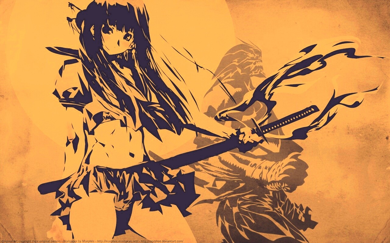 Девушка с мечом обои