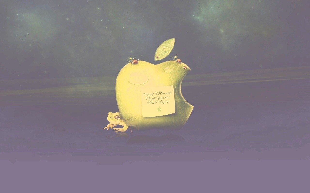 Think different, think greener, think Apple обои