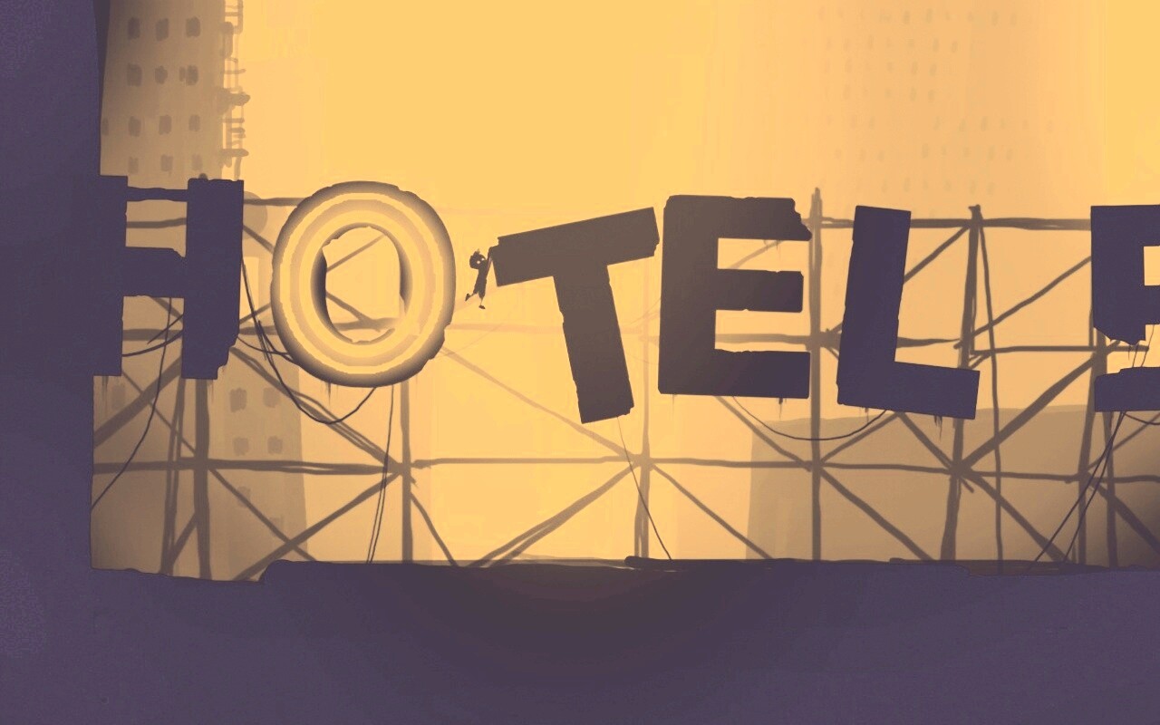 Мальчик из Limbo на вывеске "Hotel" обои