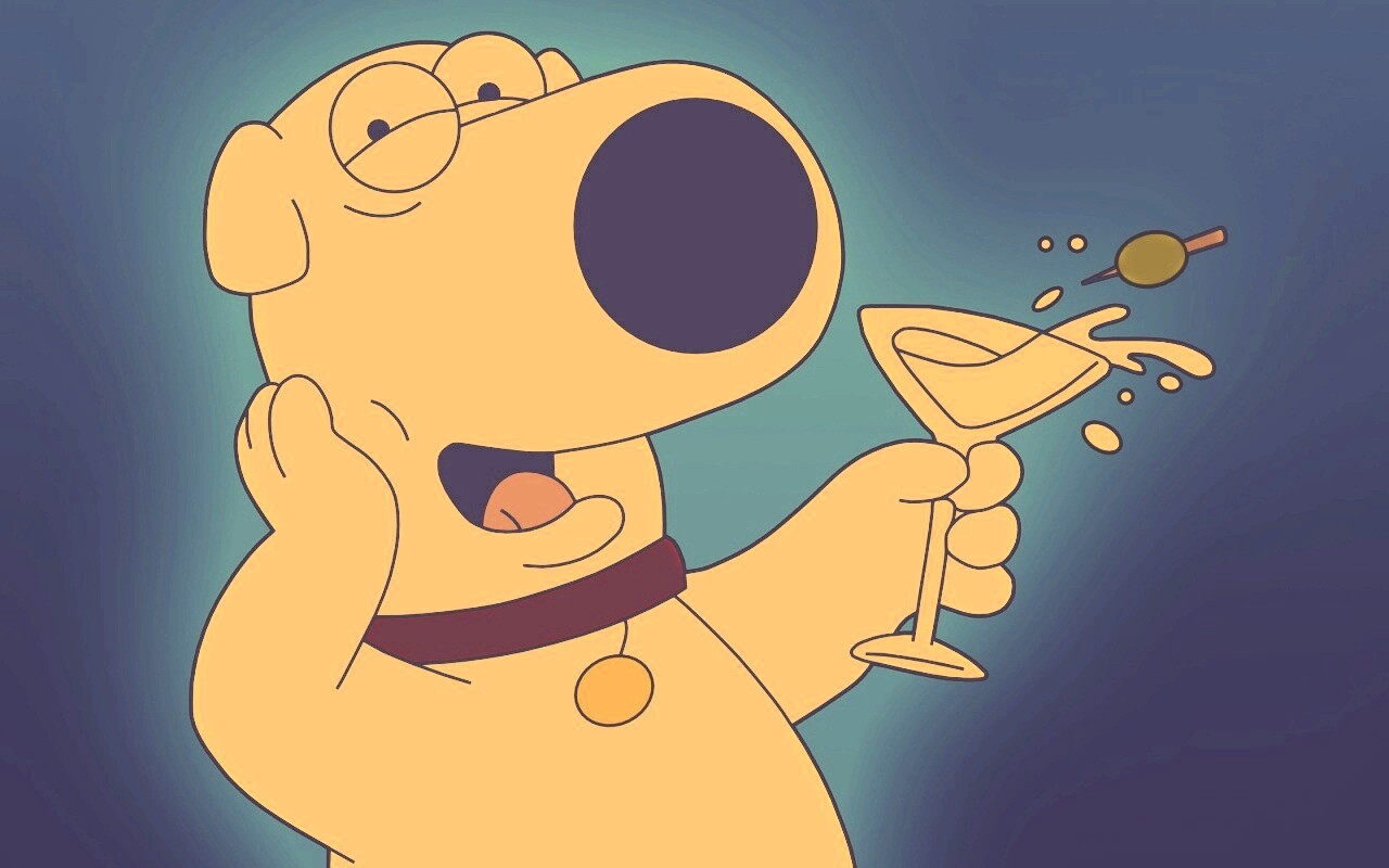 Браян с бокалом мартини обои