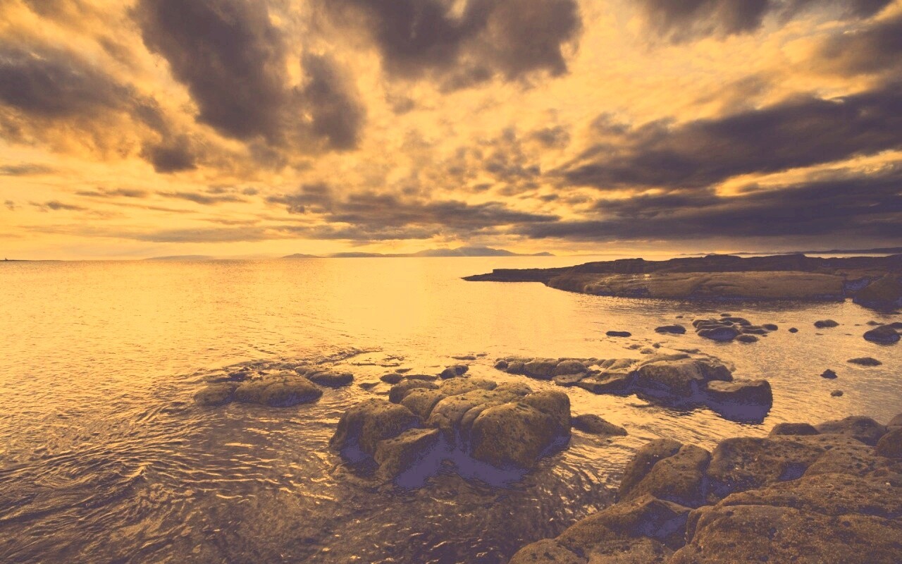 Красивый вид на вечернее море обои