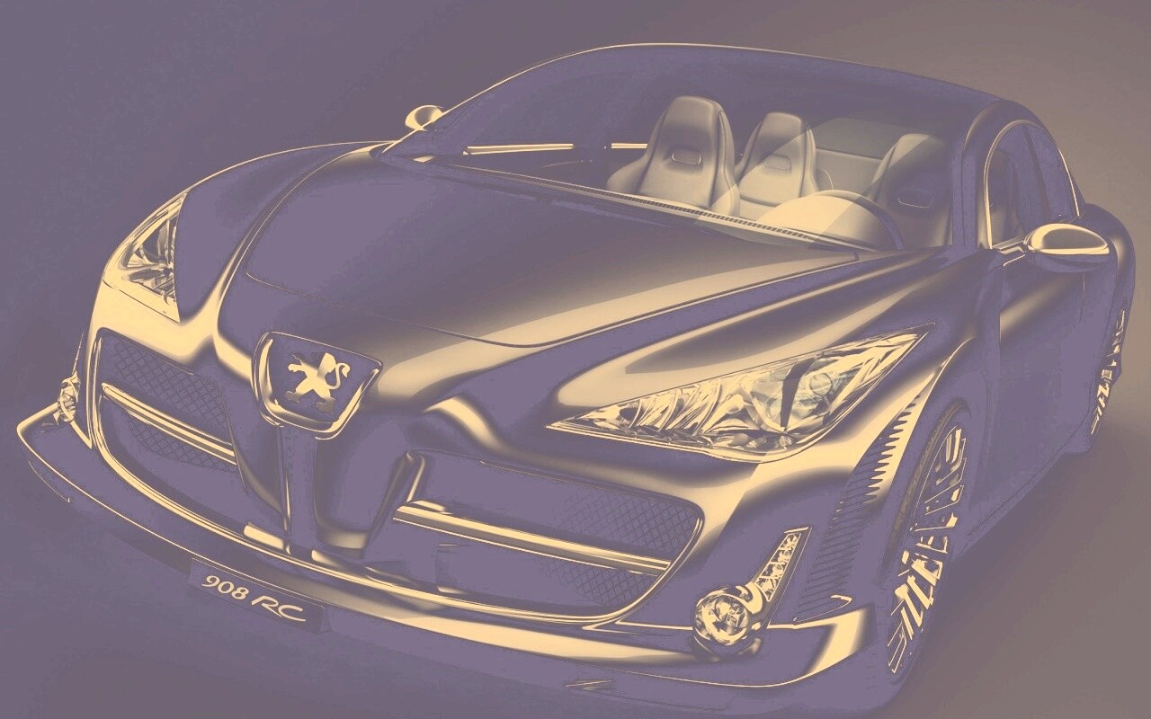 Чёрный Пежо обои