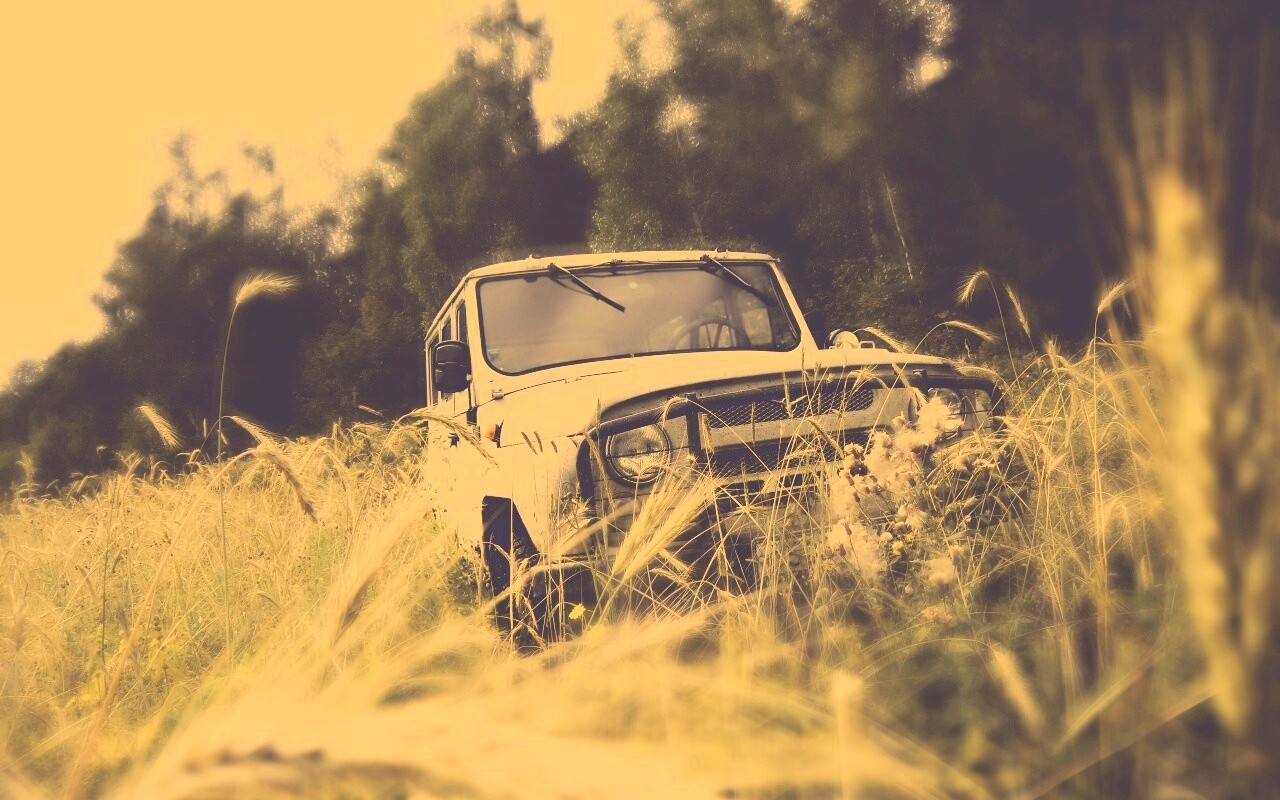 УАЗик в траве обои
