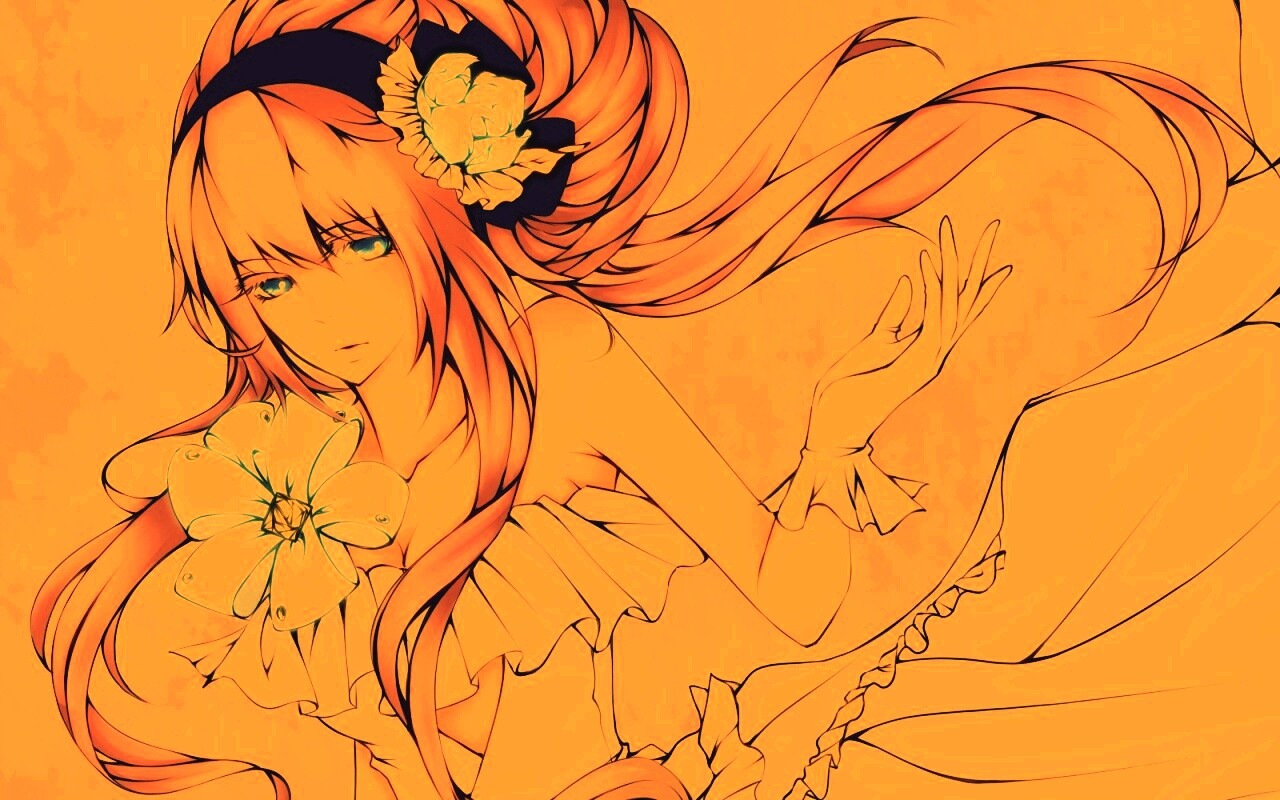 Розововолосый вокалоид обои