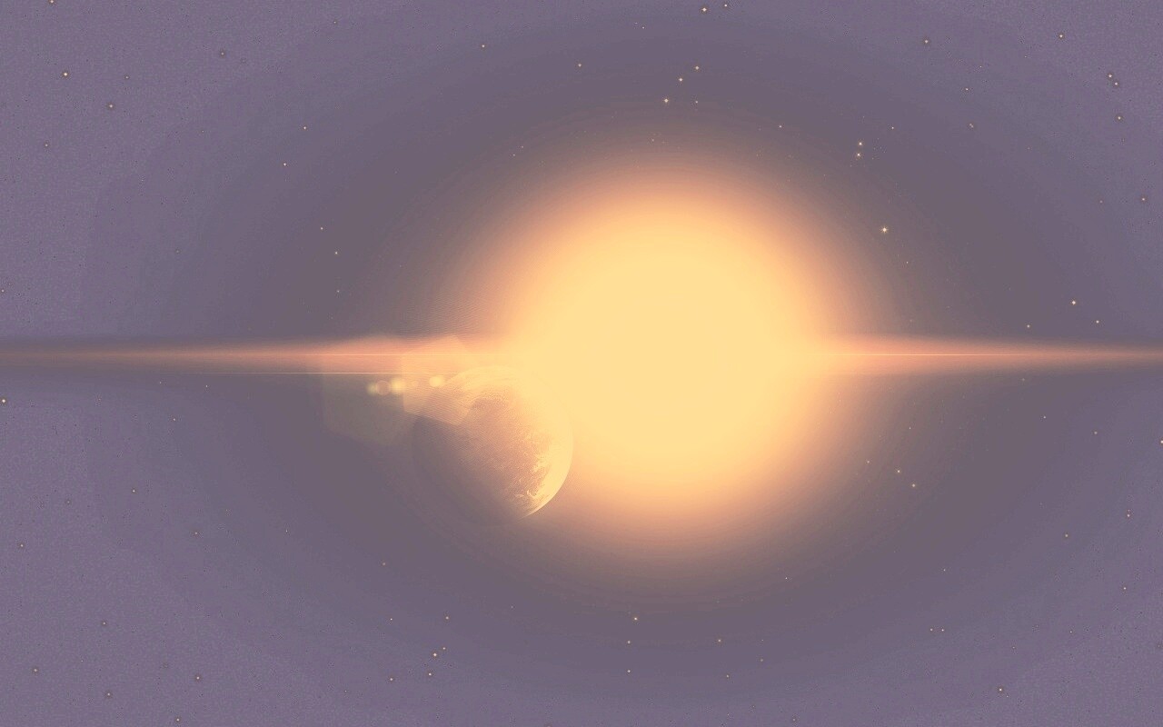 Планета на фоне звезды обои