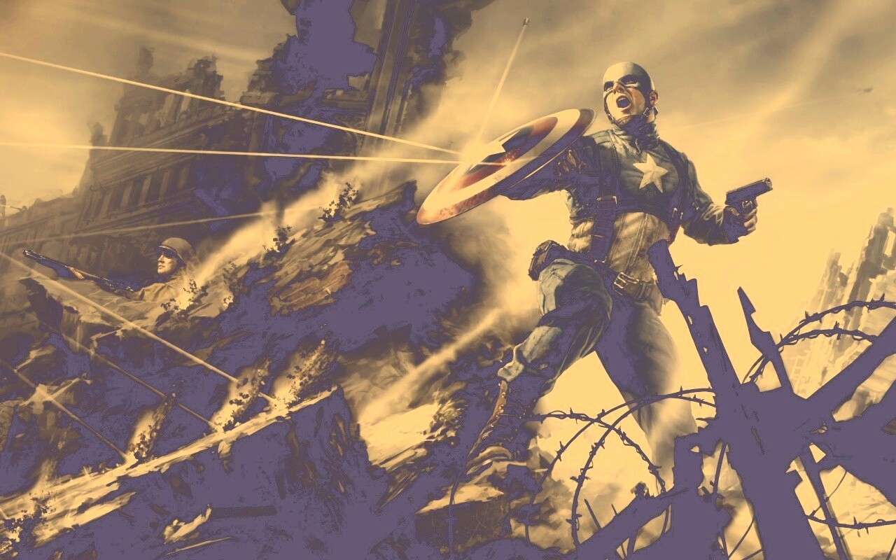 Капитан Америка на баррикадах обои