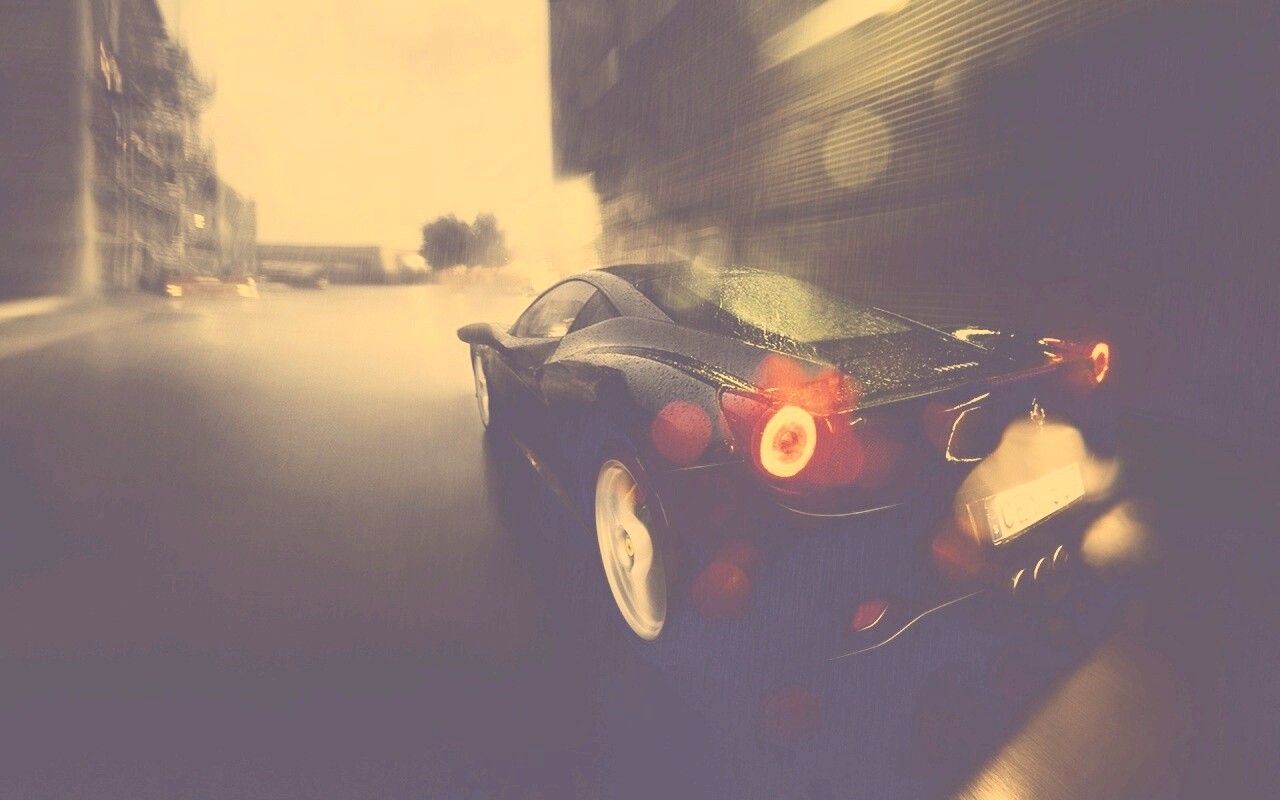 Ferrari под дождем обои