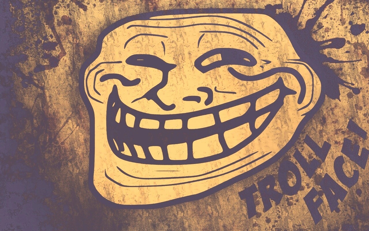 Trollface в стиле гранж обои