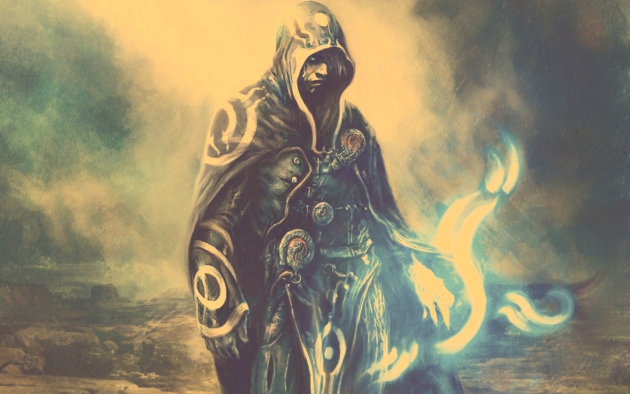 Темный маг в плаще-накидке обои