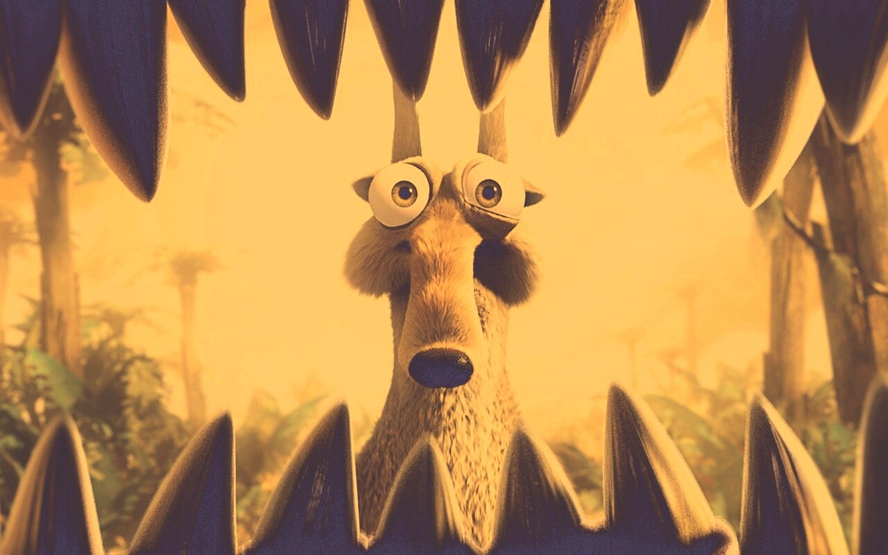 Скрэт и динозавр обои