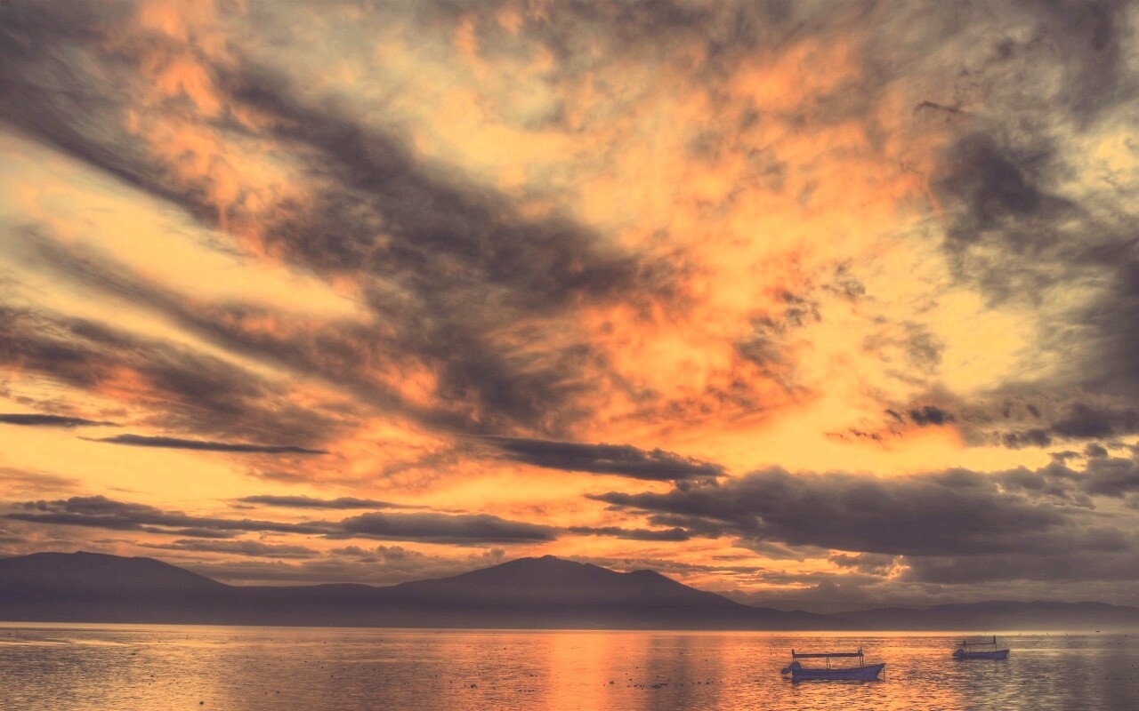 Мексика: лодки на озере обои