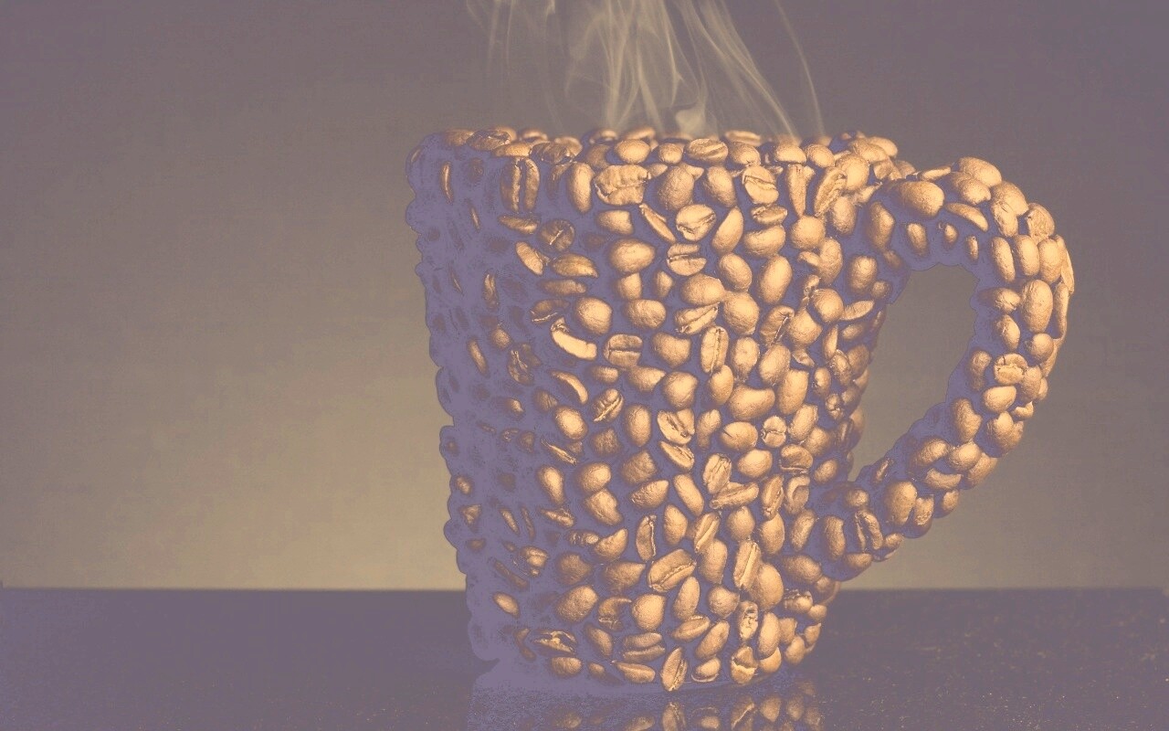Кружка из кофейных зерен обои