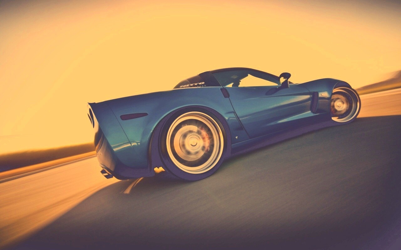 Гоночный спорткар синего цвета обои