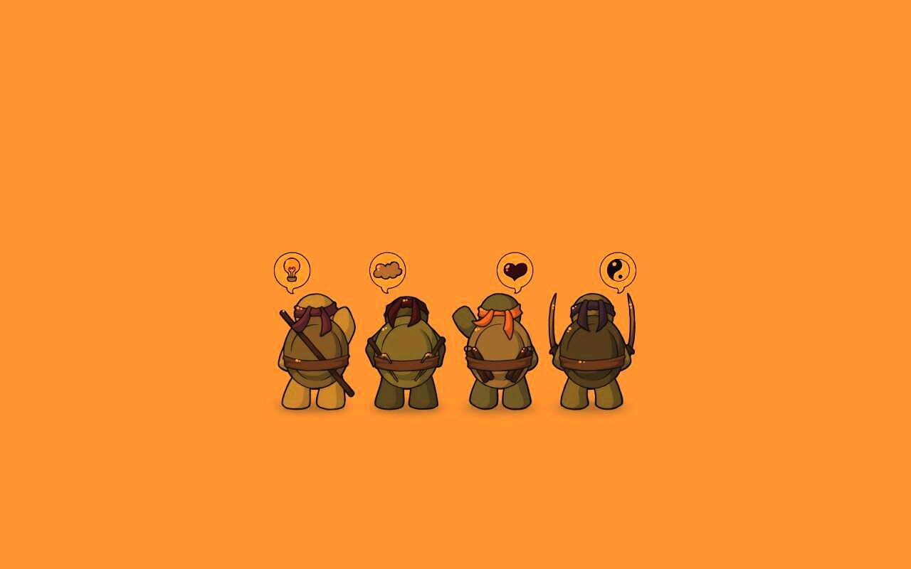 Черепашки-ниндзя думают о разном обои