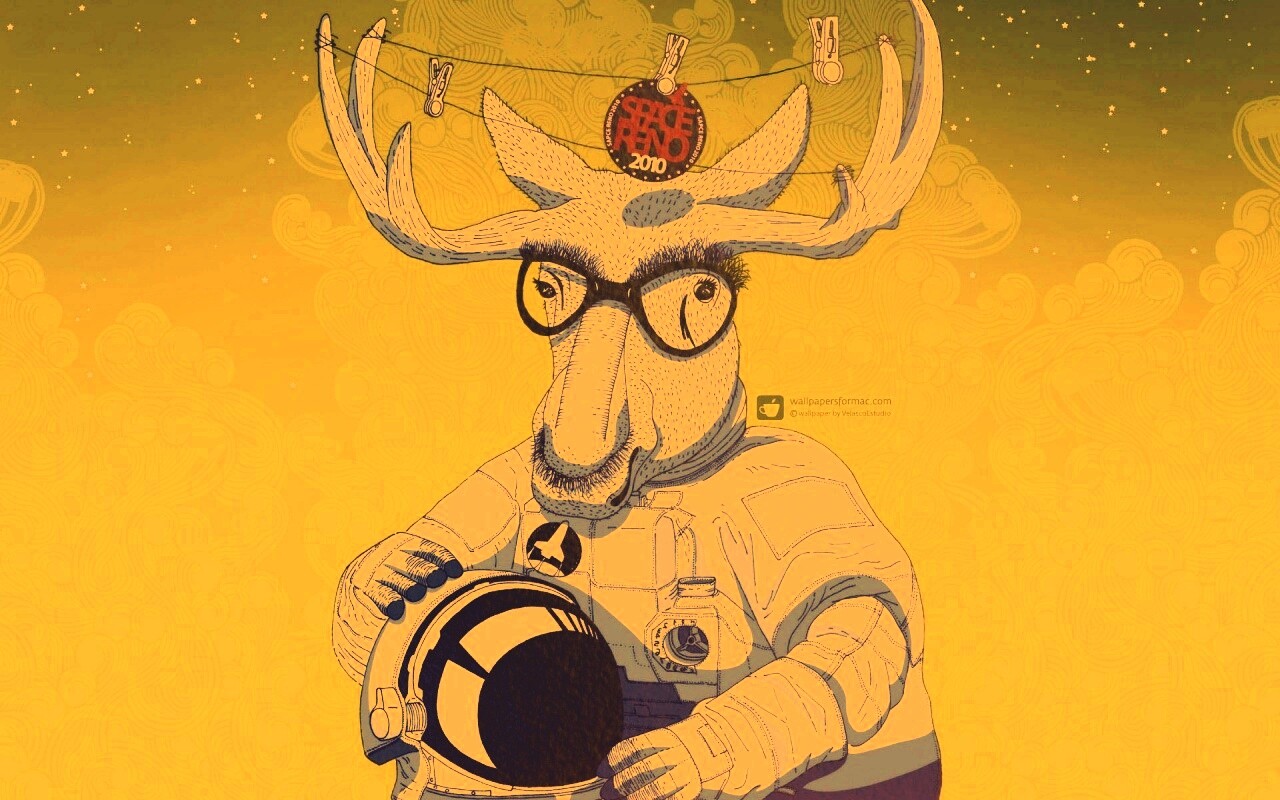 Лось в очках обои