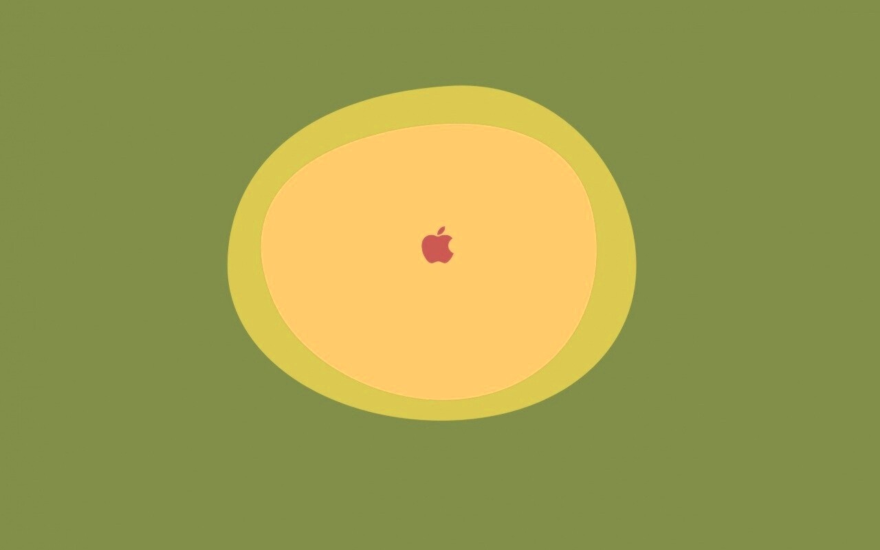 Apple в белом круге обои