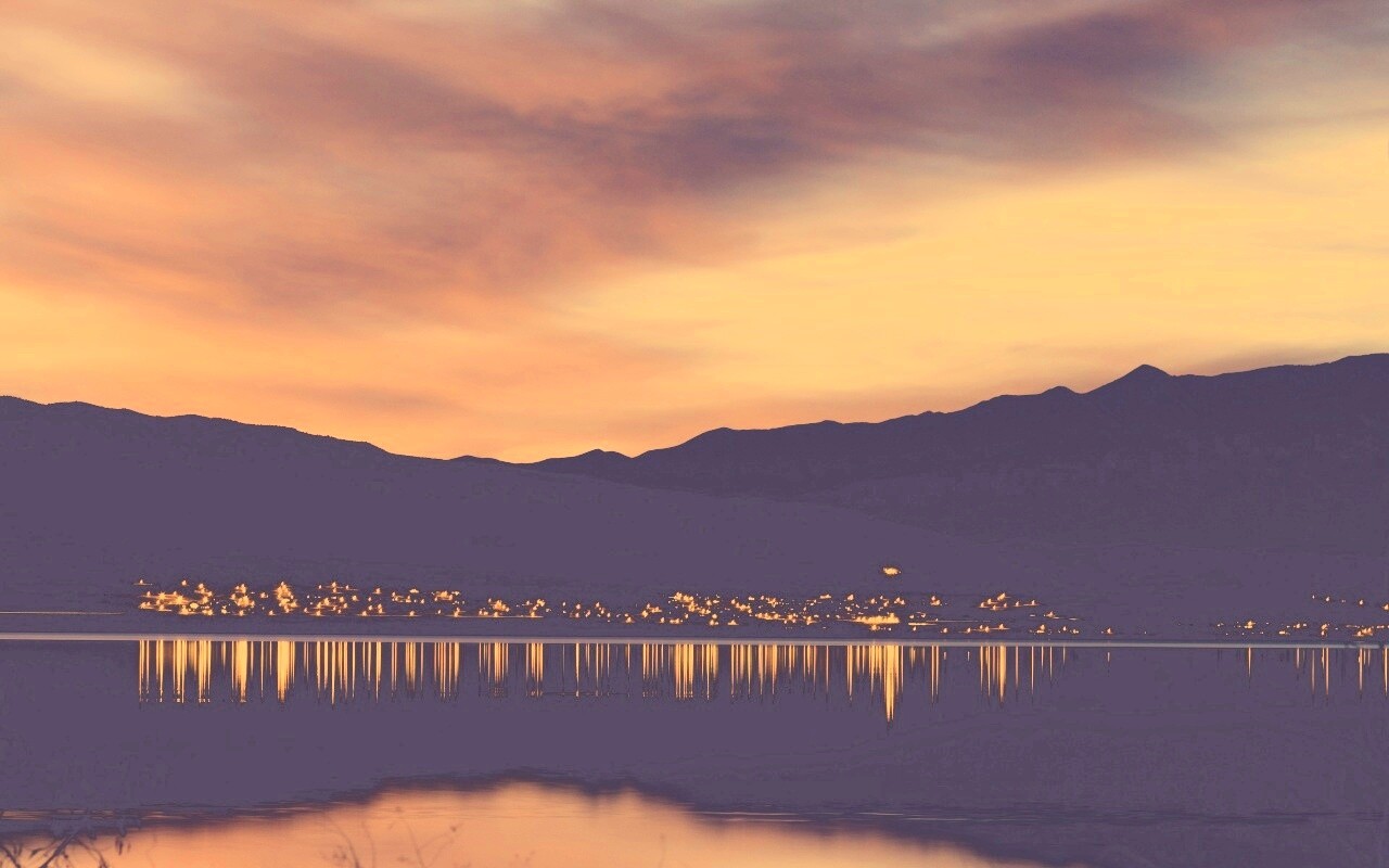 Закат на озере Юта обои