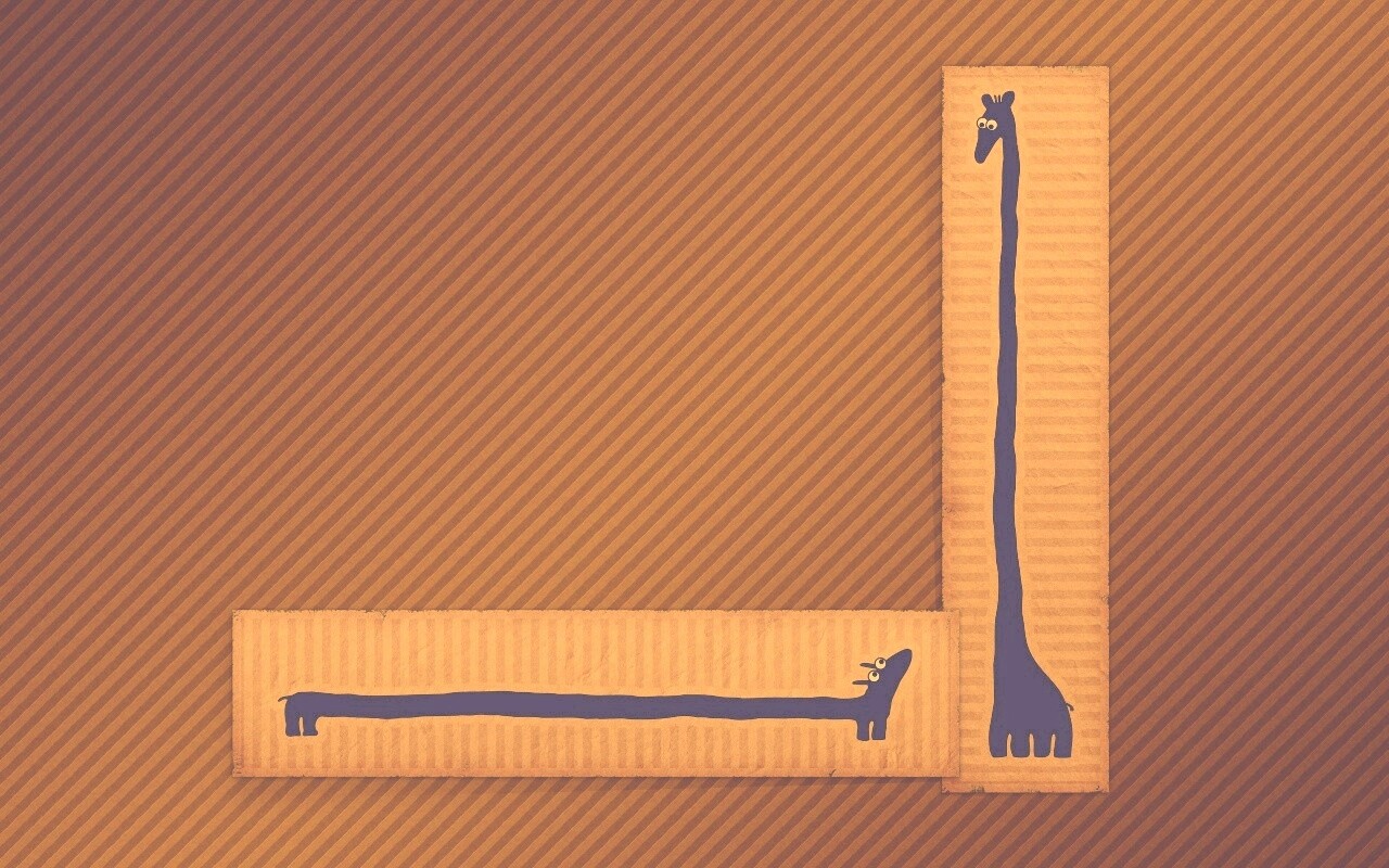 Жираф и такса обои