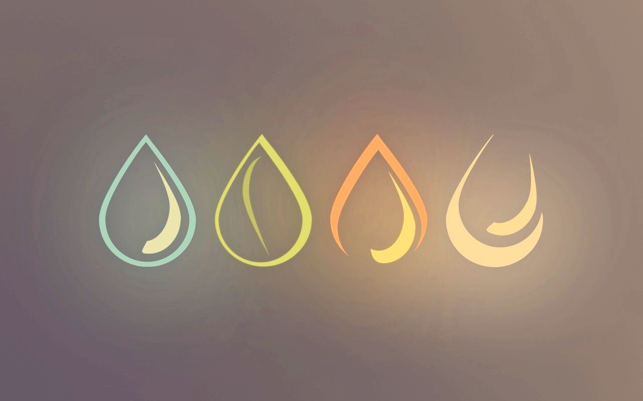 Четыре стихии в каплях обои