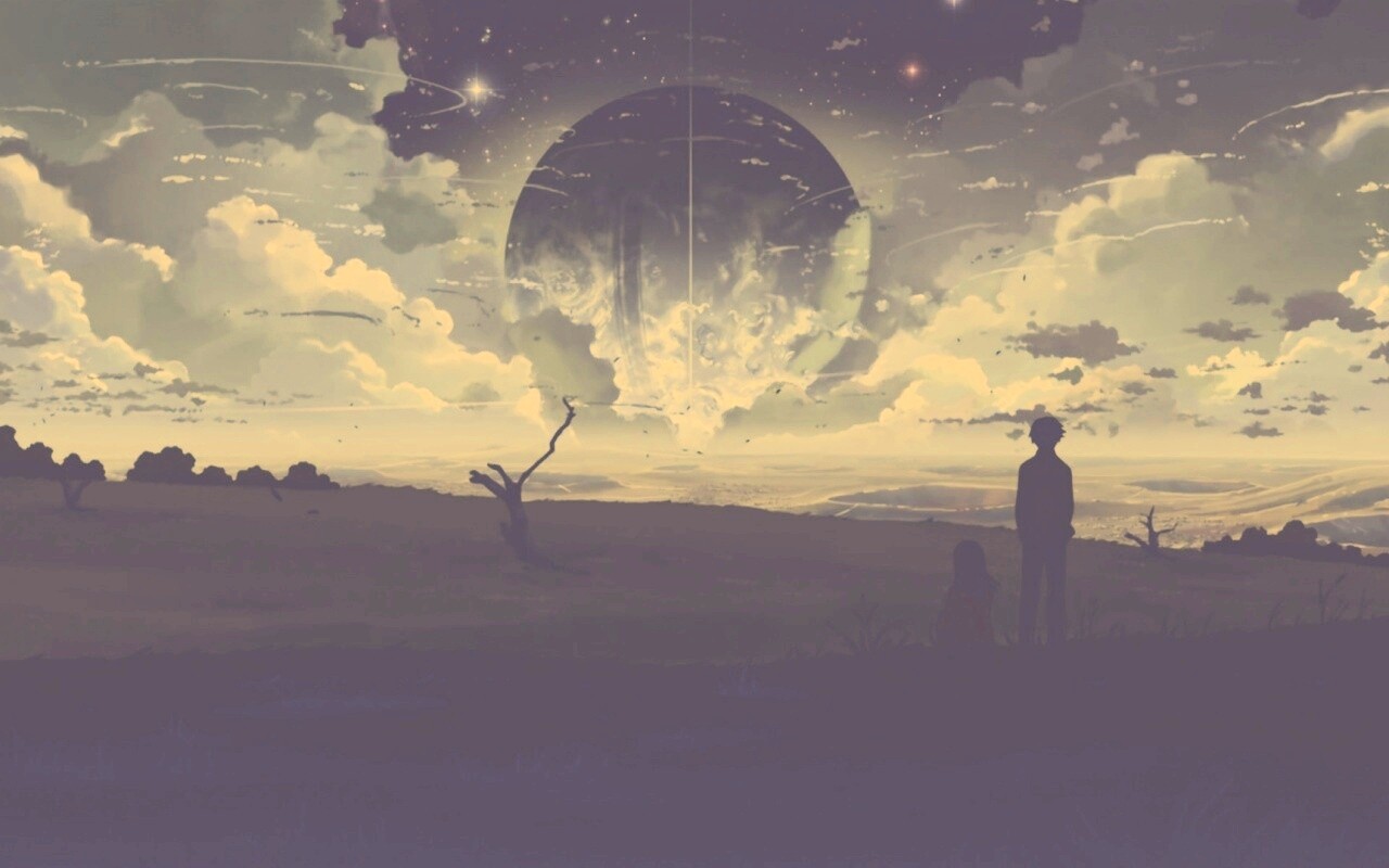 Кадр из творения Макото Синкая обои