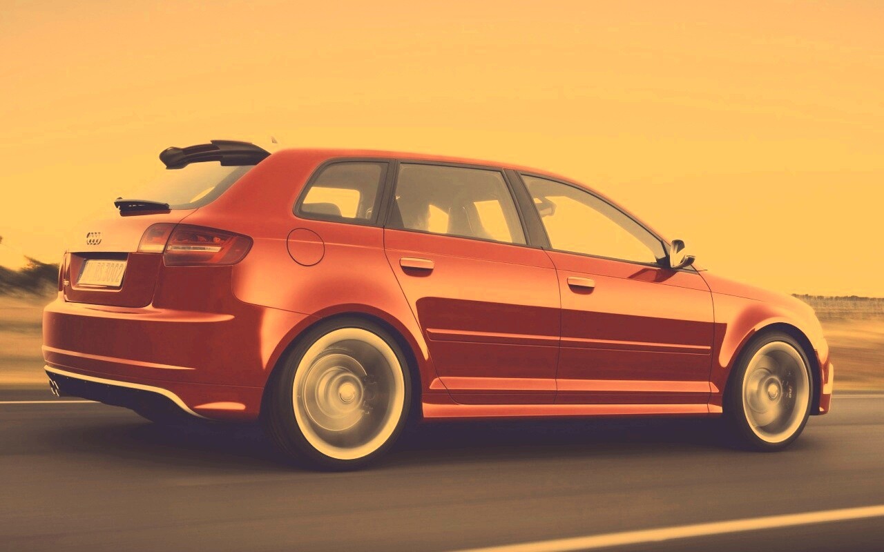 Фотосессия Audi RS3 во время движения обои