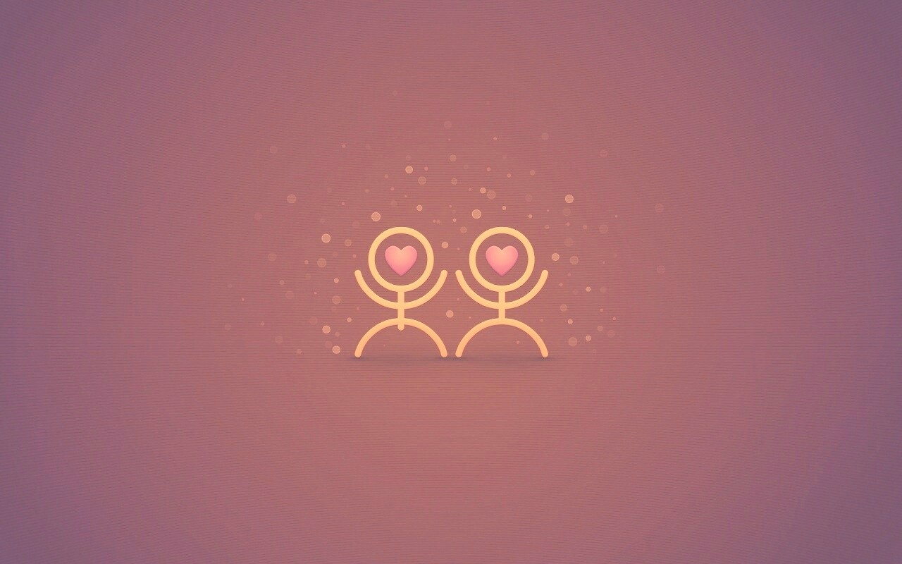 Влюблённые человечки обои