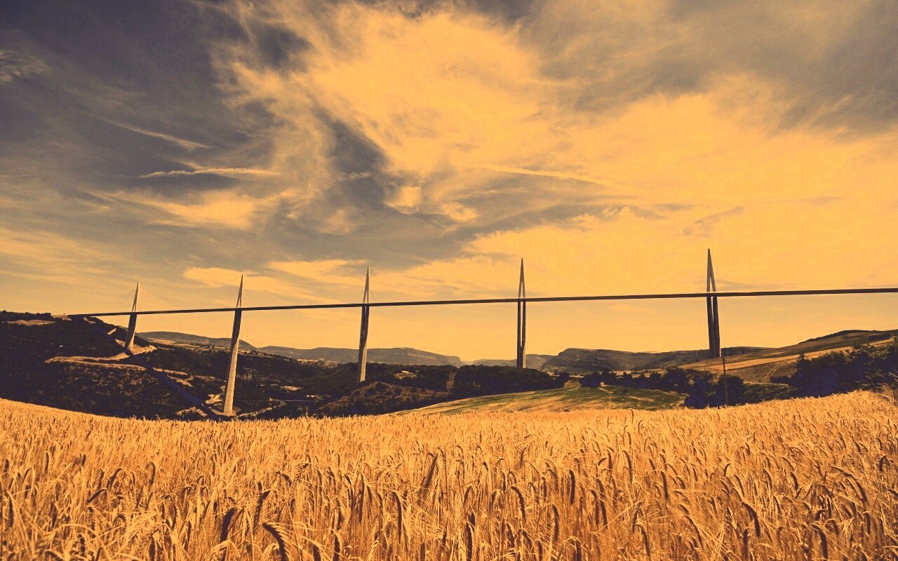 Мост над долиной обои