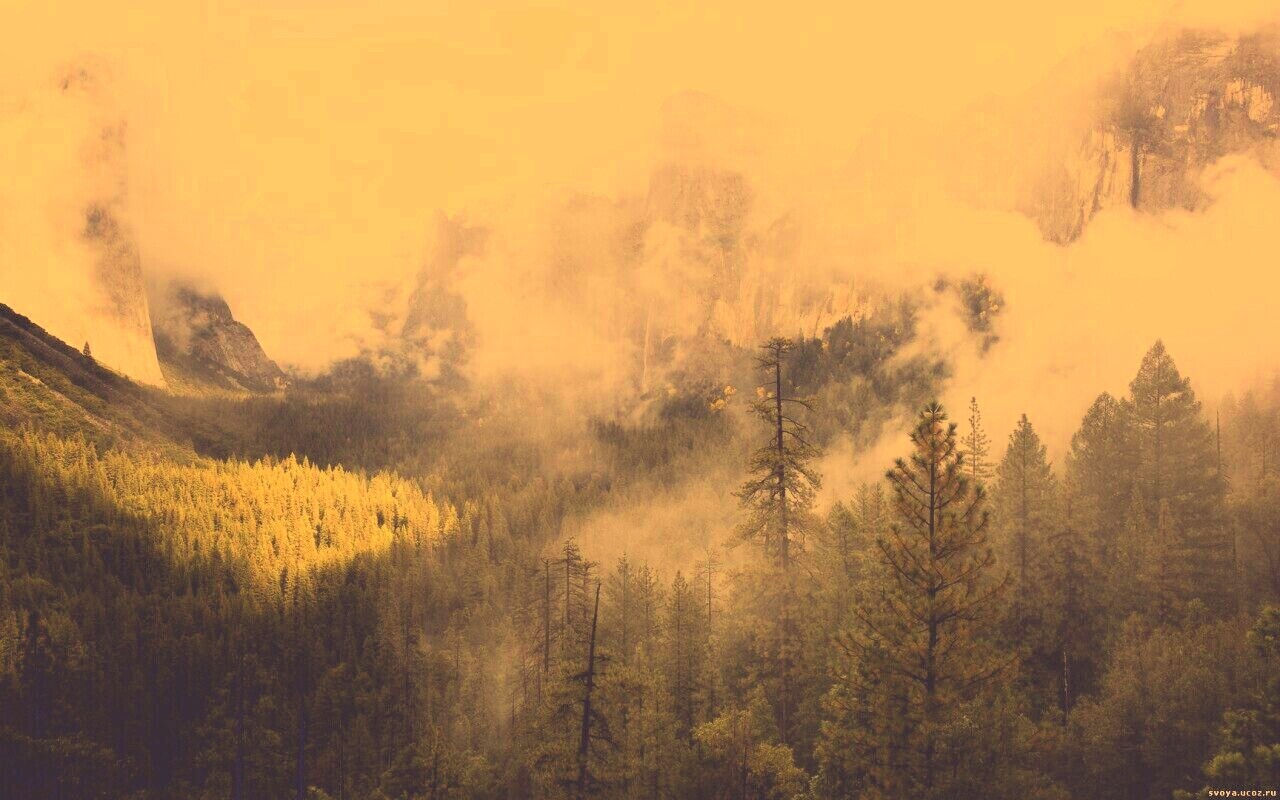 Туман в горах обои