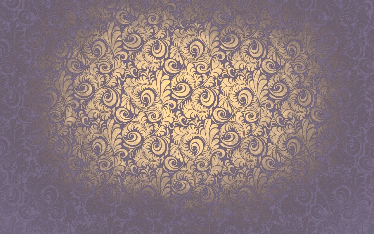 Черный фон с узорами и завитками обои