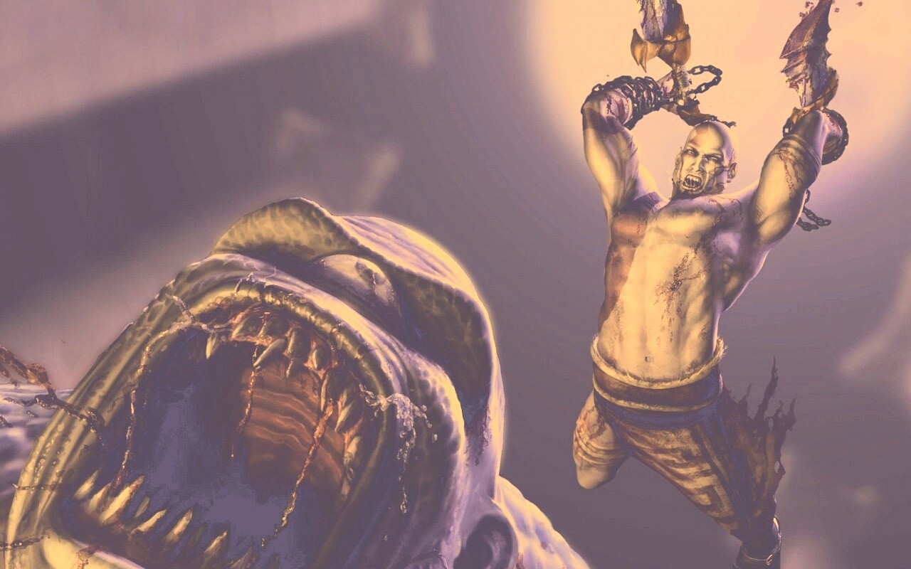 Кратос против монстра обои