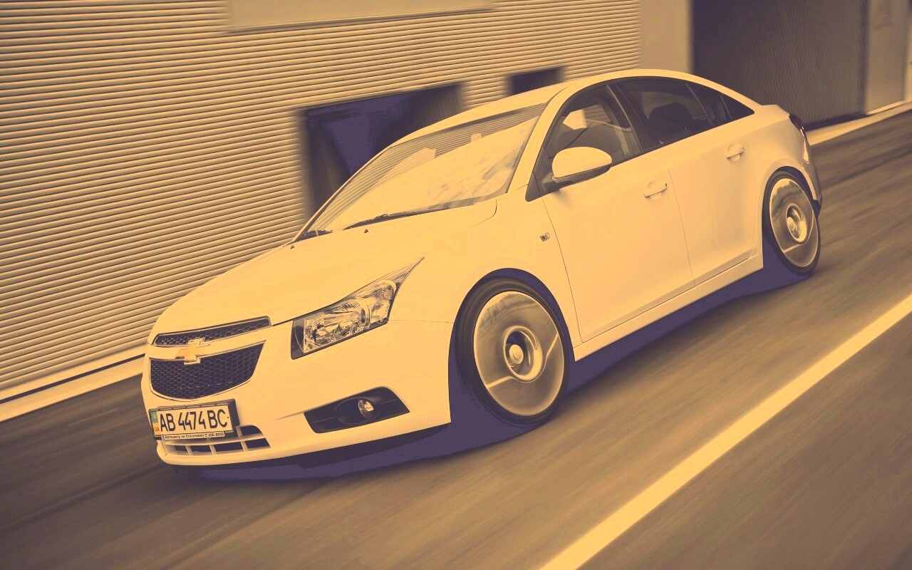Chevrolet Круз белый седан обои