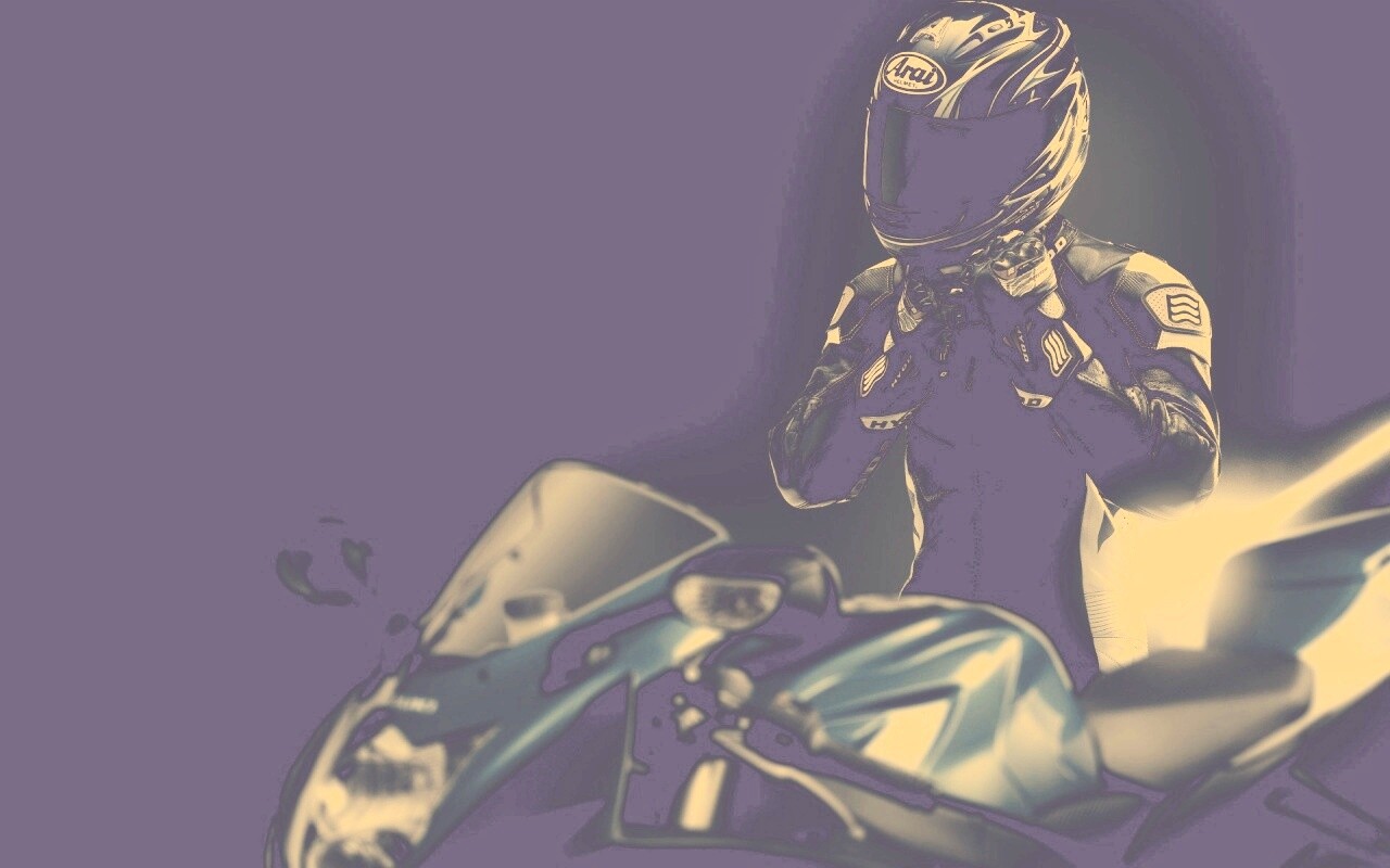Мотоциклист в черном обои