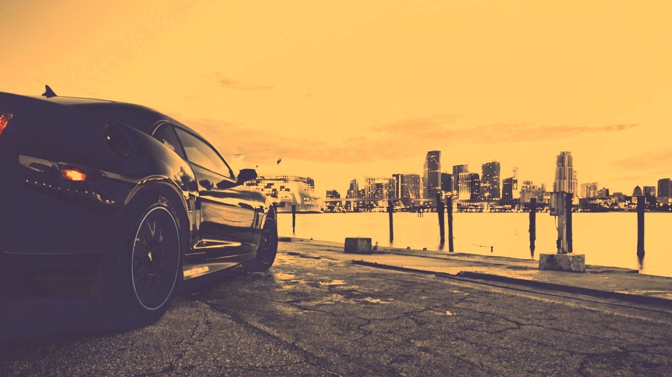 Черный спорткар обои