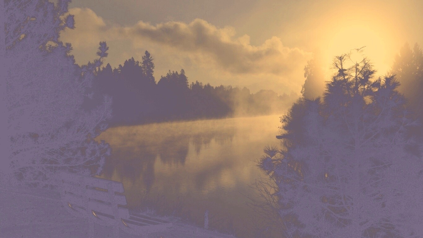 Туманное озеро обои