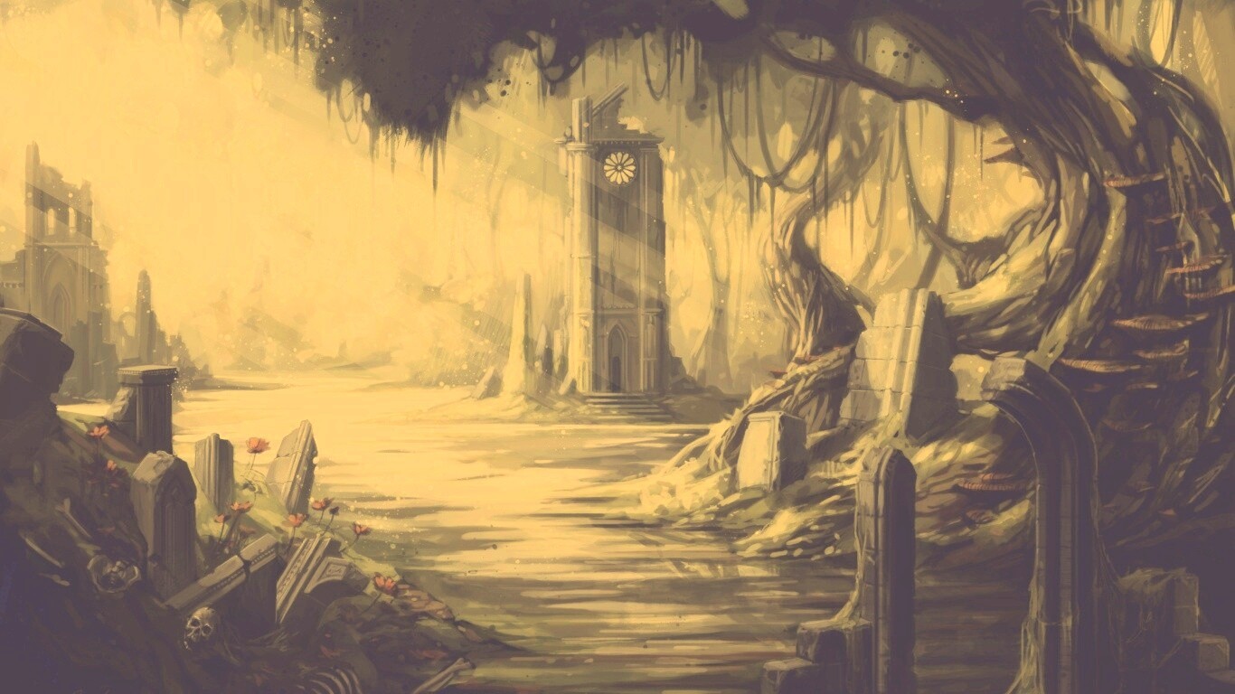 Руины эльфийского города обои