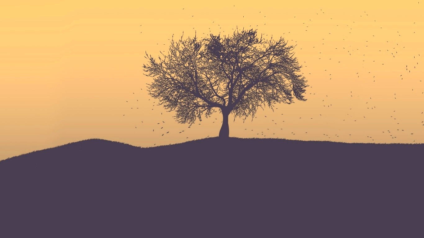 Черное дерево обои